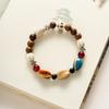 Pulseira mista de cerâmica Jingdezhen estilo étnico fresca para estudantes, temperamento fofo, pulseira feminina tecida à mão