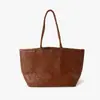 Bolso Tote Transfronterizo Nuevo de Gran Capacidad, Bolso de Mujer Tejido a Mano de Cuero Genuino, Bolso de Hombro para Viajes de Cuero de Vaca de Primera Capa Curtido Vegetal