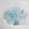 Organza de Camelia con Borde Quemado Temperamento Super Hada Flores de Tela 3D Pinza para el Cabello Flor para la Cabeza Accesorios para Ropa