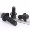 Tornillos de Alta Resistencia Grado 10.9 Personalizados Recubiertos con Zinc Negro Gb5787 Piezas Automotrices con Dientes Antideslizantes Tornillos de Cabeza Hexagonal con Brida