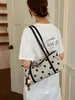 Bolso de Mano de Verano con Lunares Yuezizi para Mujer 2026 Nuevo de Gran Capacidad Casual Bolso de Hombro para Estudiantes Viajes al Trabajo Bolso Almohada