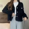 2025 Chaqueta de Moda Versátil Estilo Tweed Otoño e Invierno Nuevo Estilo Coreano Suelta Accesible Lujo Suéter Corto Cárdigan para Mujer