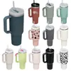 Nueva taza para automóvil de 40 oz con asa, taza de acero inoxidable para automóvil, taza con tubo de succión para exteriores, taza para conservar el calor y el frío.