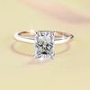 Anillo de Moissanita de Venta Caliente Europeo y Americano Corte Radiante Sencillo Cuatro Garras Joyería de Moda Anillo de Plata Esterlina S925 para Mujer Venta al por Mayor