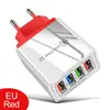 Carregador de Celular Móvel Luminous 4 USB 3A Colorido Cabeça de Carregamento Luz LED Padrão Europeu e Americano Tablet Transfronteiriço