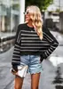 Suéter de otoño e invierno 2023, nuevo, de Amazon, ropa europea y americana, cuello redondo, bloque de color, comercio exterior, suelto, talla grande.