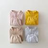 Conjunto de Sudadera y Pantalones Casuales de Algodón de Color Sólido Estilo Coreano para Niños de Primavera y Otoño con Cremallera y Cuello Alto, Venta Caliente Transfronteriza