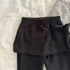Nuevos Pantalones de Niña con Lazos Laterales para Primavera y Otoño, Pantalones de Niña Tipo Dos Piezas con Campana, Pantalones Elásticos de Color Sólido para Niñas