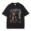 Camiseta Estampada Gráfica del Rapero Kanye West para Hombre Streetwear Vintage