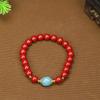 Nueva Pulsera de Cinabrio Natural Hecha a Mano con Cuentas de Alto Sentido Pulsera de Arena Dorada Púrpura Nuevo Estilo Chino Estilo Retro Joyería al Por Mayor