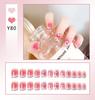 Patch de Manicure Acabado Usável Unha Postiça Patch de Manicure Manicure Desejo Puro Gradiente Casual Coleção Pequena e Fresca