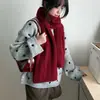 Bufanda Grande de Color Sólido con Trenzado Cálida a Prueba de Viento para Otoño e Invierno Estilo Coreano Estilo Ins Protector de Cuello para Ciclismo Bufanda de Atmósfera de Alta Gama