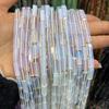 4 * 13mm contas longas pedra natural cristal ágata contas em forma quadrada joias de miçangas DIY