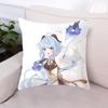 Almohada de Anime Funda de Almohada Genshin Cojín Tallado Pastel de Nogal Qing Meng Ganyu Keli Trueno Periférico Cuadrado Terciopelo de Piel de Durazno