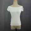 Camisa de Verão Coreana Dongdaemun Sexy de Um Ombro Manga Curta para Mulheres, Camisa Interna de Tricô Confortável Fina Slim Fit em Branco