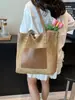 Bolsa grande de palha trançada para mulheres, novo modelo da primavera de 2025, bolsa para férias na praia, bolsa tote de ombro trançada fashion