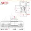 Soporte Cilíndrico de Aluminio Eje de Luz Guía Lineal SBR10121620253035 Carril Deslizante de Alta Resistencia Deslizador LMZ01