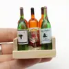 1:12 Estante de vino de madera simulada en miniatura para casa de muñecas/accesorio de escena de mini bar/adecuado para BJD OB11