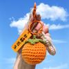 Tejido de lana Caqui bueno Caqui cacahuete felpa ganchillo cosas buenas suceden colgante bolsa llavero hecho a mano pequeños accesorios