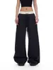 Pantalones Casuales Relajados de Cuadros Estilo Americano para Mujer, Otoño Vintage Sueltos Perezosos Adelgazantes de Pierna Ancha Deportivos Casuales