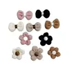 Série de Cores Morandi Crepe Flor de Cinco Pétalas Acessórios DIY Laço de Tecido Acessórios de Cabelo Semi-Acabados Acessórios para Roupas