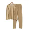 Nuevo traje de ropa interior térmica de cachemira y seda para hombre y mujer al por mayor otoño e invierno camiseta base traje de otoño para hombre pantalones de otoño