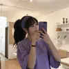 Camiseta naranja de manga corta sin hombros para mujer, diseño de nicho de verano, chic, dulce y picante, top holgado para pareja, top estilo Ins