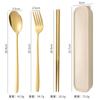 Aço inoxidável portátil tableware garfo colher pauzinhos conjunto coreano-estilo coreano três peças ao ar livre presente estudante impresso logotipo