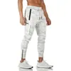 Calça Cargo Esportiva Casual Masculina Transfronteiriça de Algodão para Corrida Fitness Camuflada Esportiva Longa com Decoração de Zíper