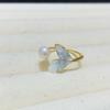 Anillo de Perla de Agua Dulce con Pintura al Óleo Colorida Flor Joyería de Mano Elegante Moda Lujo Accesible Anillo Versátil de Alta Gama Joyería para Mujeres