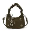 Bolso de Gamuza Plegado Nuevo Estilo Transfronterizo, Bolso de Hombro Coreano de Nicho de Alta Gama, Bolso de Mano de Moda de Este Año