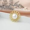 Pendientes de perlas chapados en oro KC retro con red de viento fragante hechos a mano directamente de fábrica, accesorios de joyería de aleación