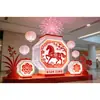 Decorações de Ano Novo e Natal do Ano do Cavalo, Recorte de Papel do Patrimônio Cultural Imaterial, Lanternas de Cavalo, Decorações Comerciais, Personalização de Layout para Eventos Criativos