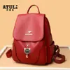 Mochila de Piel Suave para Mujer 2025 Nueva Moda Casual Bolso para Mujeres de Mediana Edad Mochila de Piel Suave de Gran Capacidad Bolso de Viaje Versátil