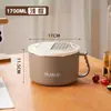 Tazón para fideos instantáneos de acero inoxidable 304 con tapa, adecuado para dormitorios, gran capacidad, para estudiantes, uso personal y conveniente para hombres