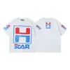 26Ss Nueva Moda de Verano Estilo High Street Camiseta Holgada de Manga Corta Lavada y Desgastada con Estampado