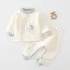 Conjunto Separado para Bebé Otoño Invierno Calidez Clase A Unisex Ropa Interior Acolchada para Bebé Cintura Alta Protección de Barriga No Necesita Quitarse Ropa de Otoño Pantalones de Otoño