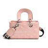 Bolsa Infantil Estilo Nuevo Otoño e Invierno Estilo Pequeño Fragante Bolso de Mano Acolchado para Niñas Bolso Cruzado con Correa Ancha para el Hombro Bolso de Labial con Letras