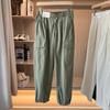 Pedido Japonés~Pantalones Cargo Nuevos de Primavera para Mujer con Cintura Elástica, Cordón, Bolsillos Grandes y Pantalones Largos Estilo Jogger S468583