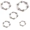 Anillo metálico para pene de seis cuentas, anillo de control de eyaculación, anillo para prepucio del pene, anillo con púas, anillo de cuentas para masturbación, juguete sexual, producto masculino