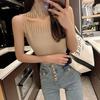 Colete elegante e moderno para mulheres, novo suéter de verão, roupa externa curta, sexy e quente, top sem mangas da moda, estilo puro desejo