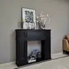 Gabinete Decorativo de Madera de Color Sólido Estilo Francés para Chimenea, para Pared de Fondo de Sala de Estar, Combinado con Accesorios de Fondo para Casa de Huéspedes Estilo Campestre y Sala de Transmisión en Vivo