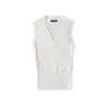 Elegante Chaleco de Punto sin Mangas con Cuello en V Cruzado para Mujer, Verano Puro Deseo Chica Caliente Top de Nicho Único de Gama Alta, Estilo Ins