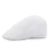 Boina de malha respirável plus size masculina branca moderna com proteção solar e aba boné chapéu de sol casual de verão para pais e filhos