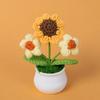Girasol de punto a mano acabado simulación puff maceta día del niño temporada de graduación día del maestro adornos de regalo mano a mano
