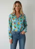 Camisas Femininas de Comércio Exterior, Camisas Florais de Primavera e Outono, Camisas Finas de Manga Longa Soltas, Roupas de Casal para Praia, Camisas Estampadas para Litoral