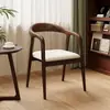 Silla de madera maciza estilo madera natural con respaldo, silla de comedor ligera, silla de ocio nórdica, no requiere instalación, adecuada para espacios pequeños, cafetería y silla de escritorio de oficina