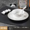 Ajuar de Mesa de Hotel de Alta Gama Juego de Vajilla de Porcelana de Hueso, Tazones Especiales, Platos, Tazas, Habitaciones Privadas, Concepción Artística del Paisaje para Clubes de Hotel