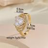Anillo con forma de corazón de circonita con incrustaciones de cobre, regalo de San Valentín retro de alta gama, exclusivo transfronterizo de estilo europeo y americano para Amazon.