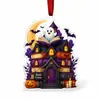 Bestseller de Halloween Librería Rincón de Lectura Estantería Adorno Fantasma Leyendo Colgante Acrílico Decoración de Regalo Festivo